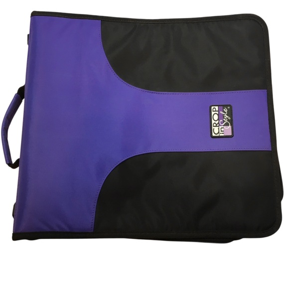CROP IN STYLE Binder Scrapbooking Paper Sticker Organizer Purple Black 15